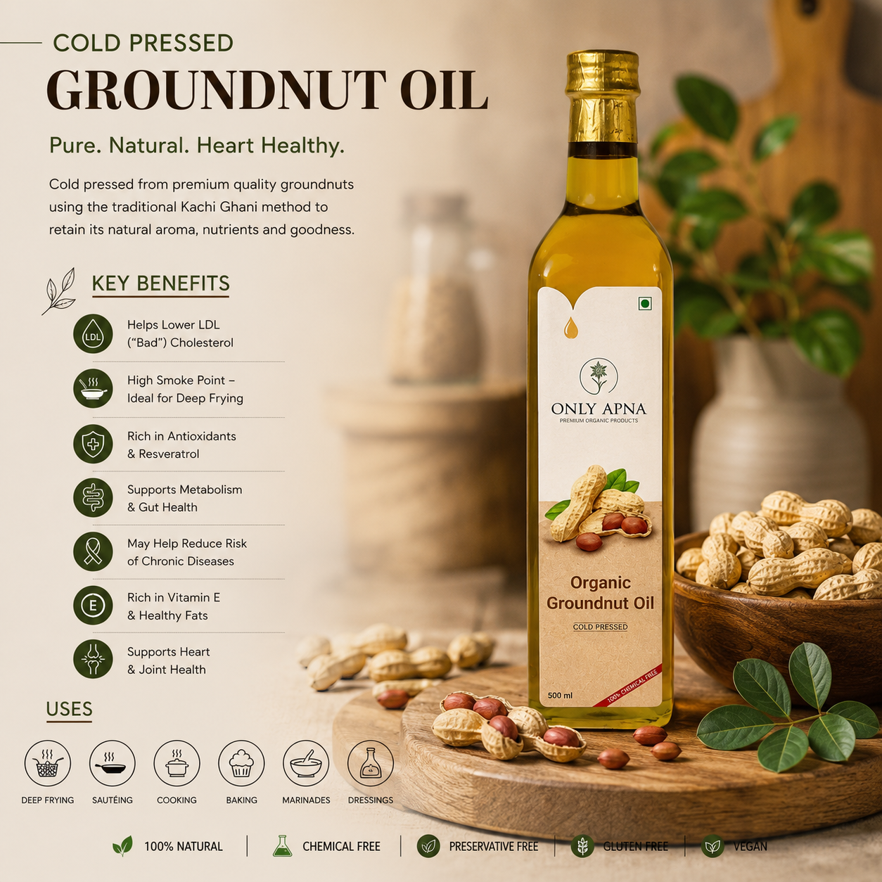 Cold Pressed Groundnut Oil